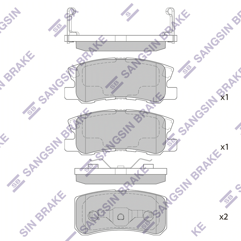 Задние тормозные колодки Sangsin SP2076