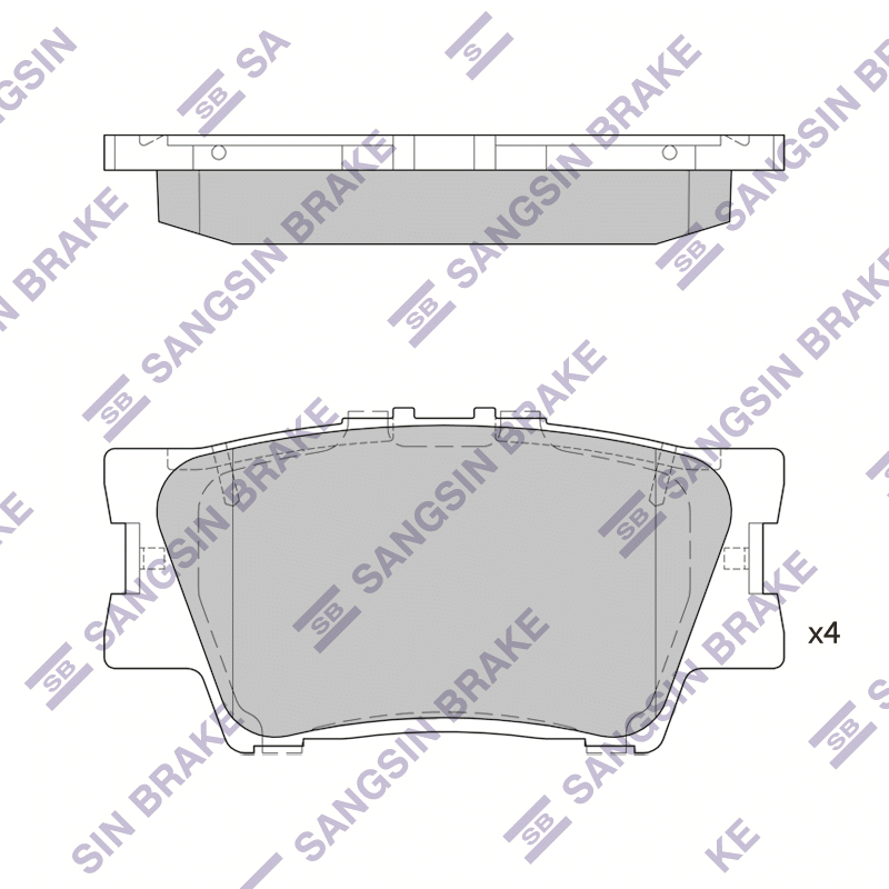 Задние тормозные колодки Sangsin SP2081A