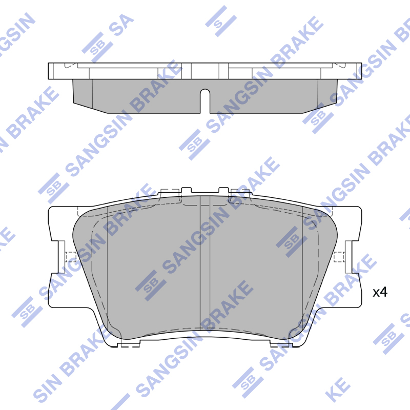 Задние тормозные колодки Sangsin SP2081B