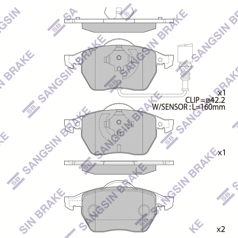 Передние тормозные колодки Sangsin SP2097