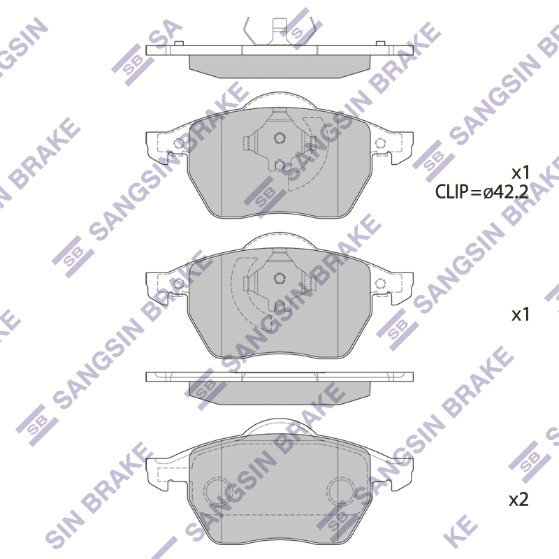 Передние тормозные колодки Sangsin SP2097A