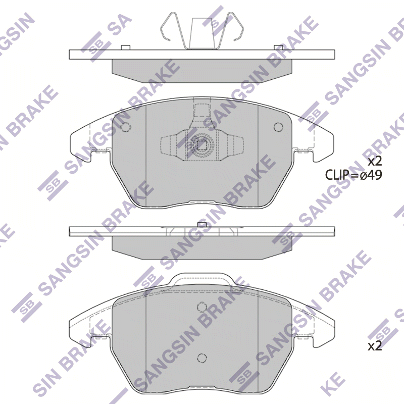 Передние тормозные колодки Sangsin SP2098A
