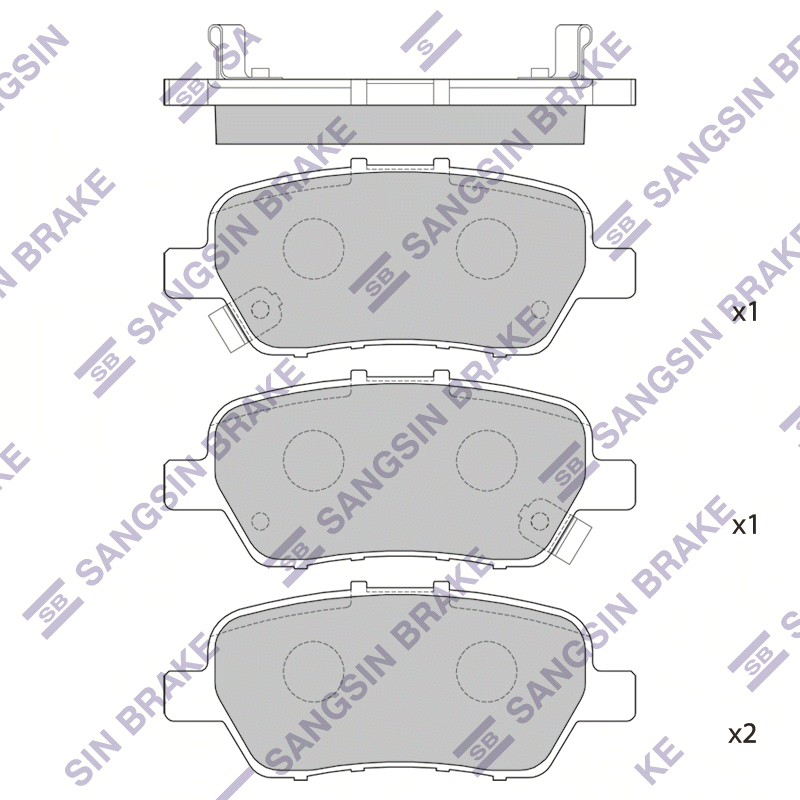 Задние тормозные колодки Sangsin SP2104
