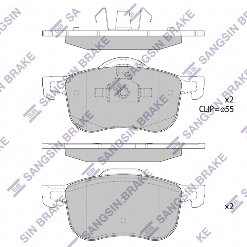 Передние тормозные колодки Sangsin SP2122