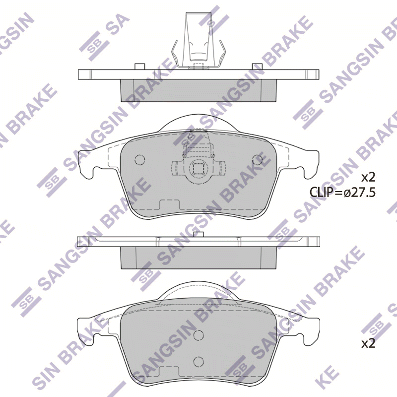 Задние тормозные колодки Sangsin SP2123