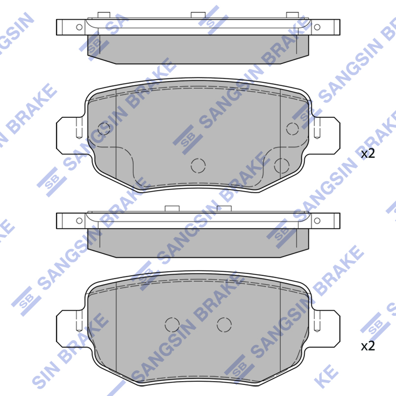 Задние тормозные колодки Sangsin SP2126A