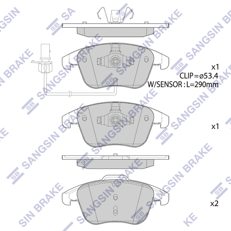 Передние тормозные колодки Sangsin SP2144