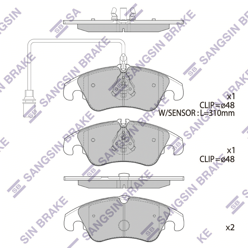 Передние тормозные колодки Sangsin SP2145