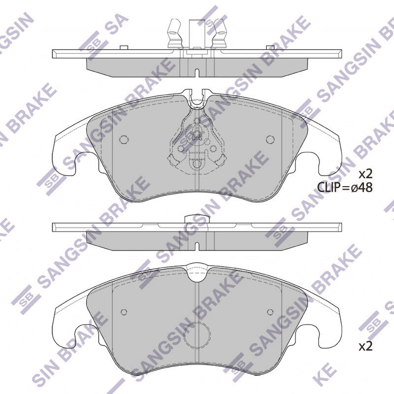Передние тормозные колодки Sangsin SP2145A