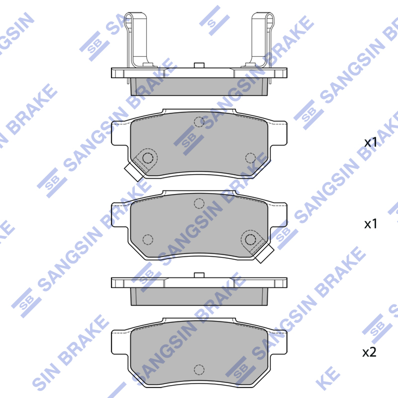 Задние тормозные колодки Sangsin SP2148
