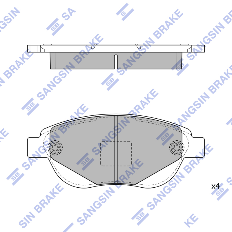 Передние тормозные колодки Sangsin SP2152