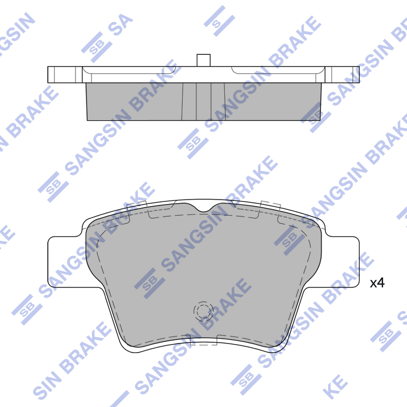 Задние тормозные колодки Sangsin SP2153