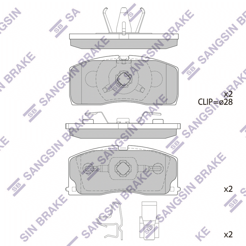 Передние тормозные колодки Sangsin SP2154