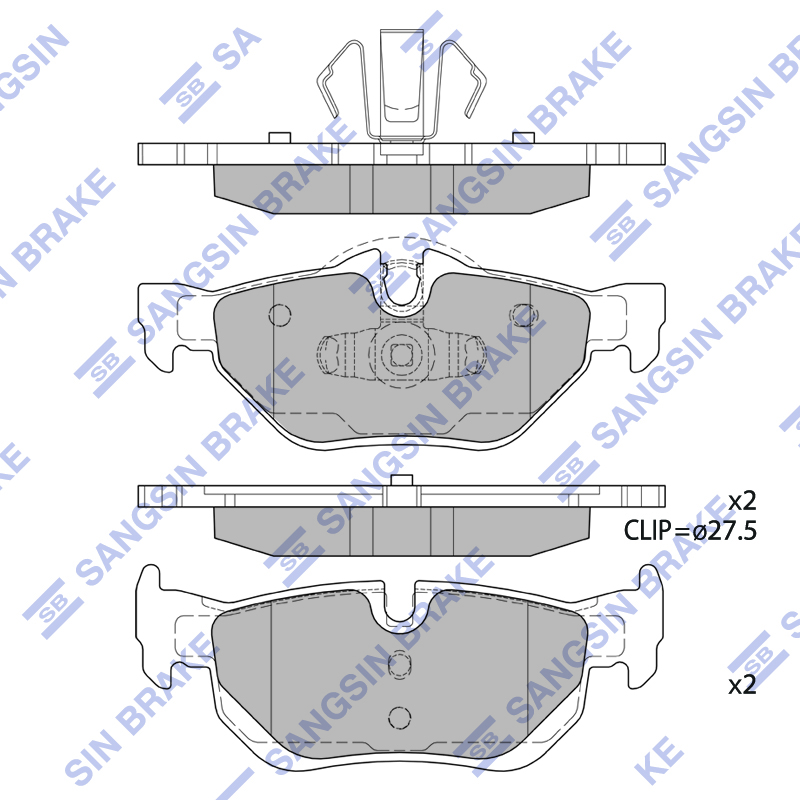 Задние тормозные колодки Sangsin SP2158