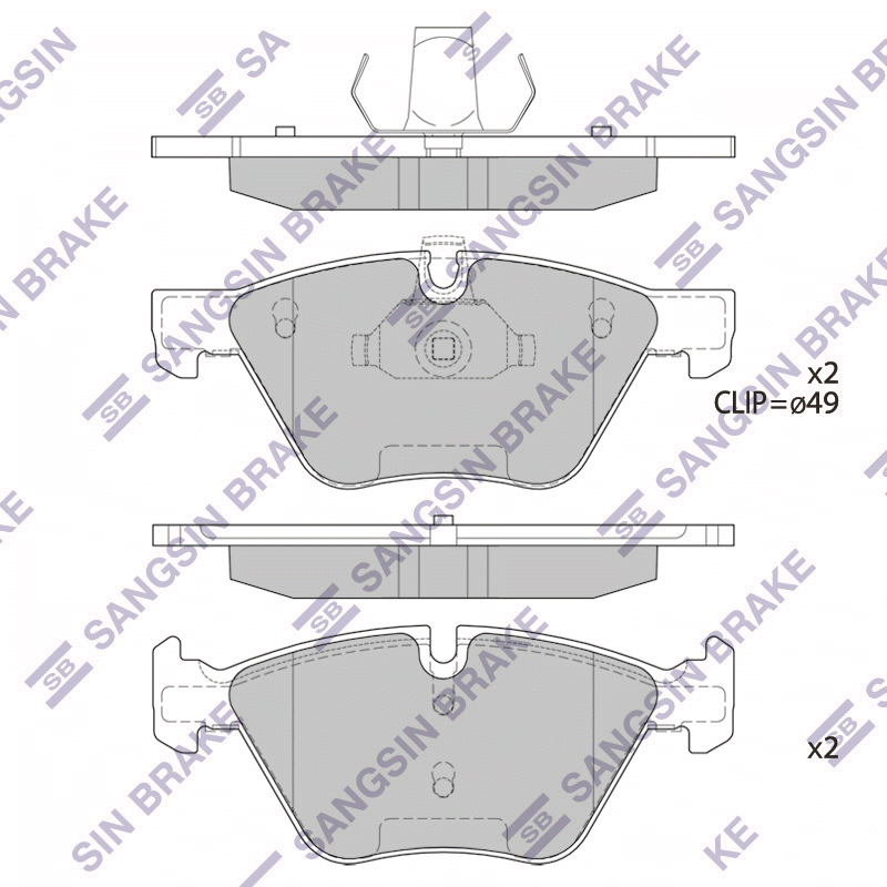 Передние тормозные колодки Sangsin SP2159