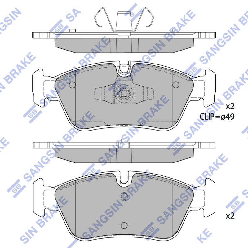 Передние тормозные колодки Sangsin SP2160