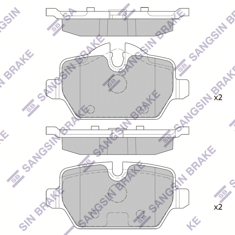 Задние тормозные колодки Sangsin SP2161