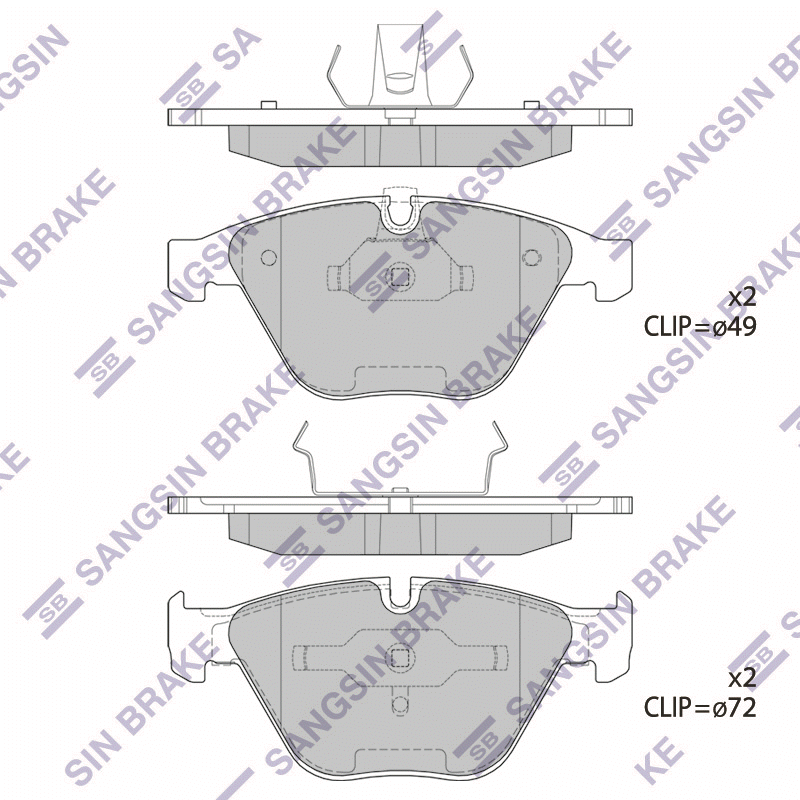 Передние тормозные колодки Sangsin SP2163