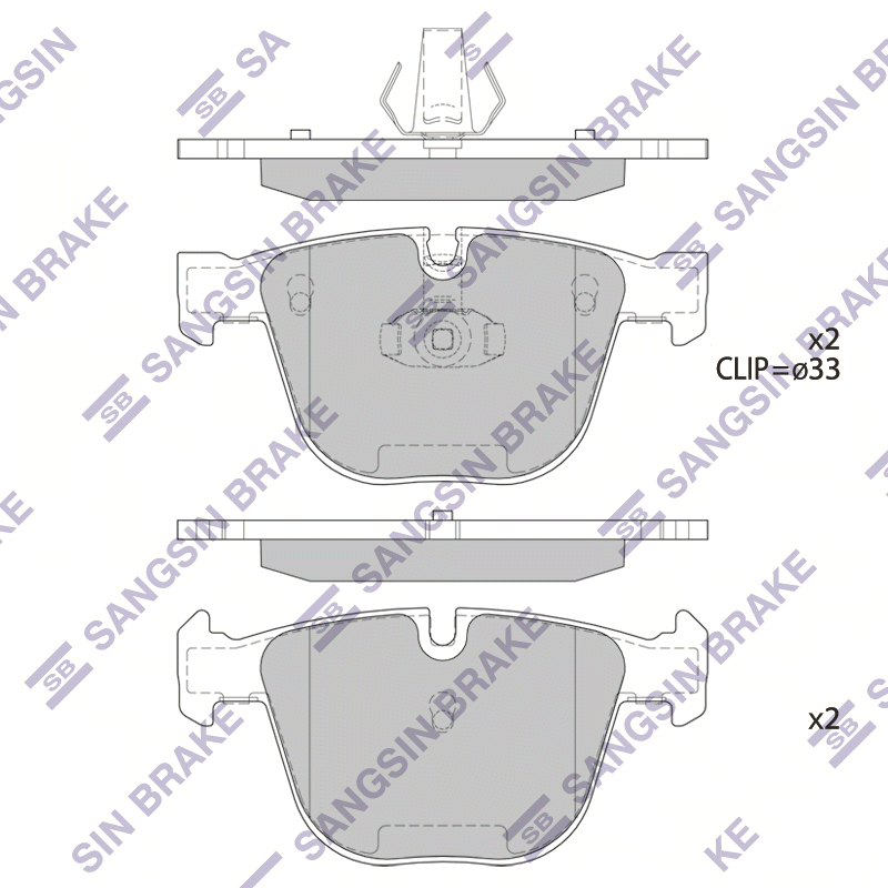 Задние тормозные колодки Sangsin SP2164