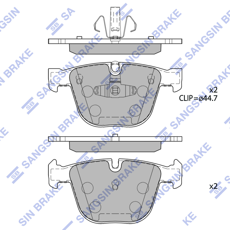 Задние тормозные колодки Sangsin SP2164A