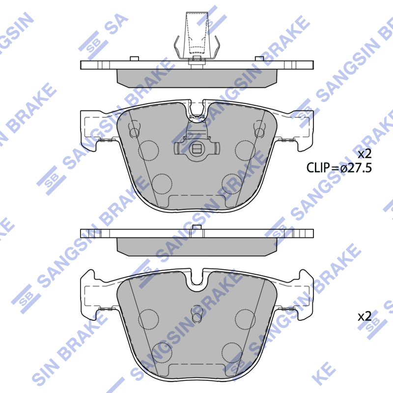 Задние тормозные колодки Sangsin SP2164B