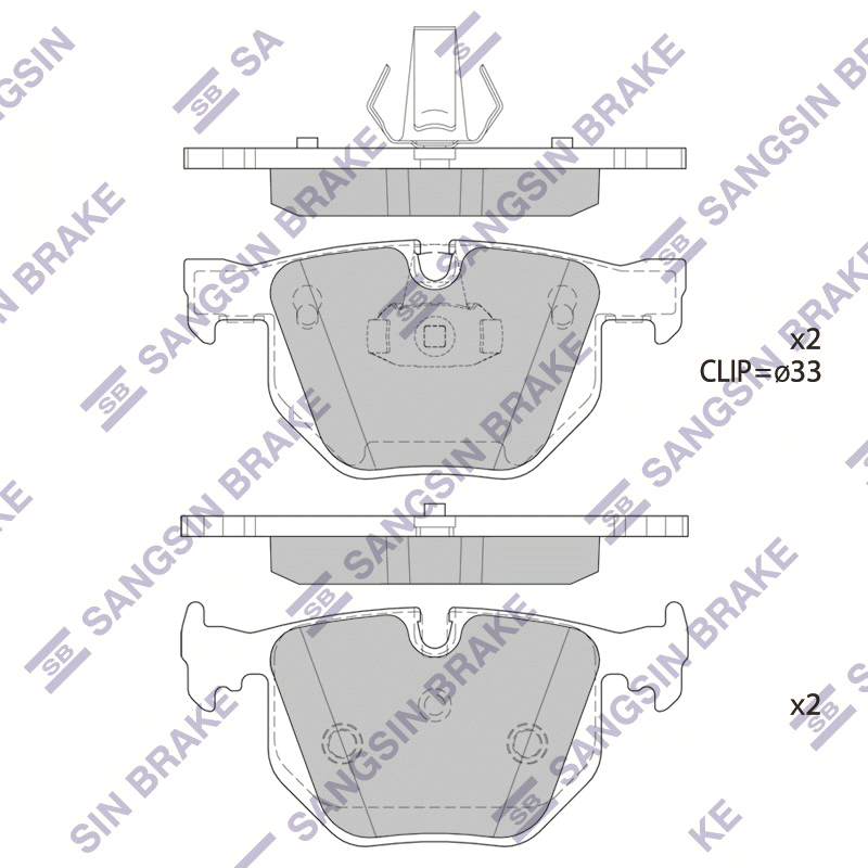 Задние тормозные колодки Sangsin SP2165