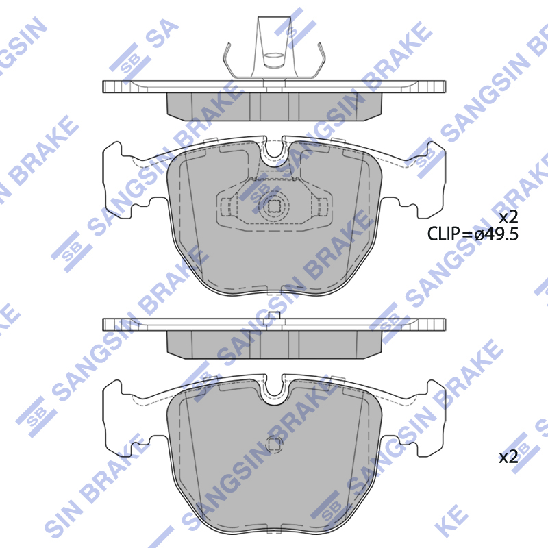 Передние тормозные колодки Sangsin SP2166