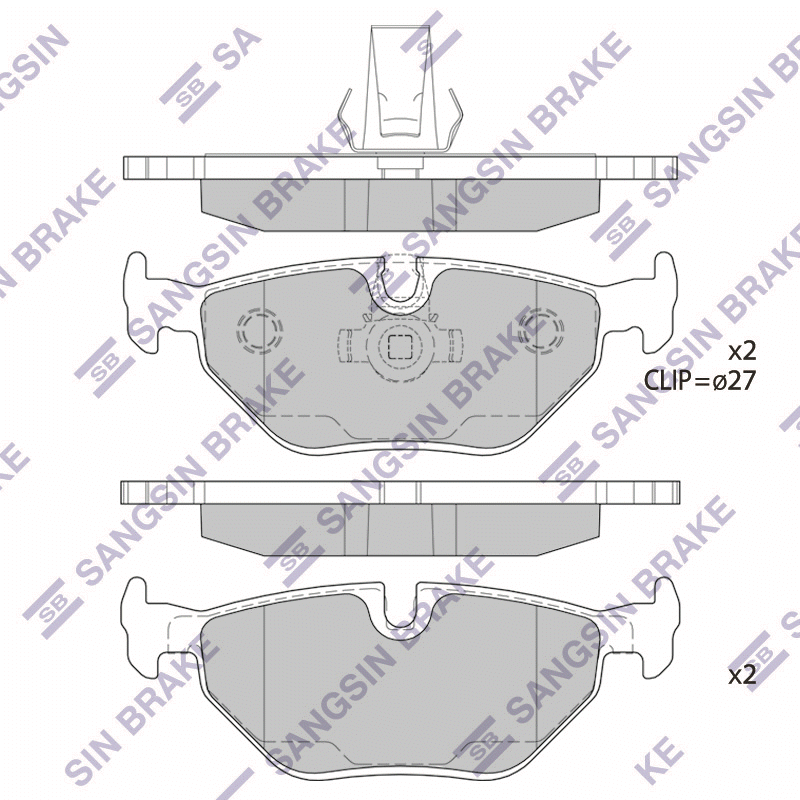 Задние тормозные колодки Sangsin SP2167