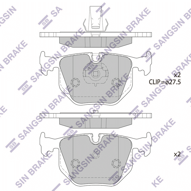 Задние тормозные колодки Sangsin SP2168
