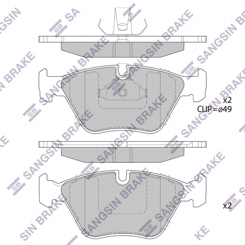 Передние тормозные колодки Sangsin SP2171