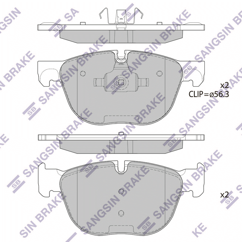 Передние тормозные колодки Sangsin SP2172
