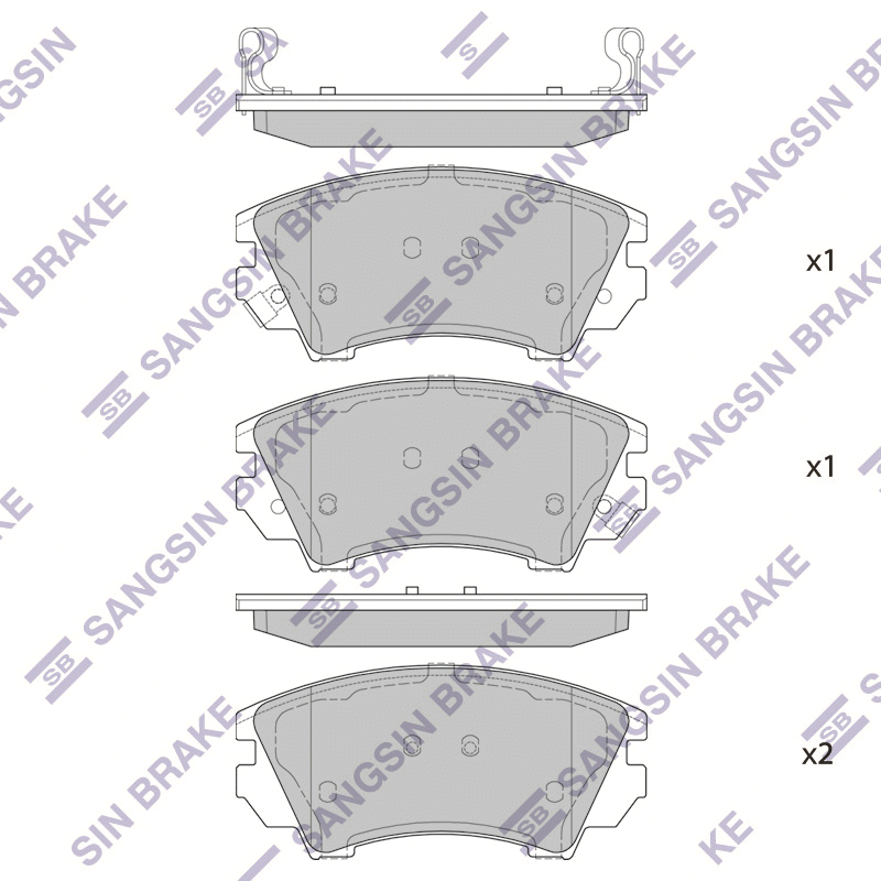 Передние тормозные колодки Sangsin SP2175