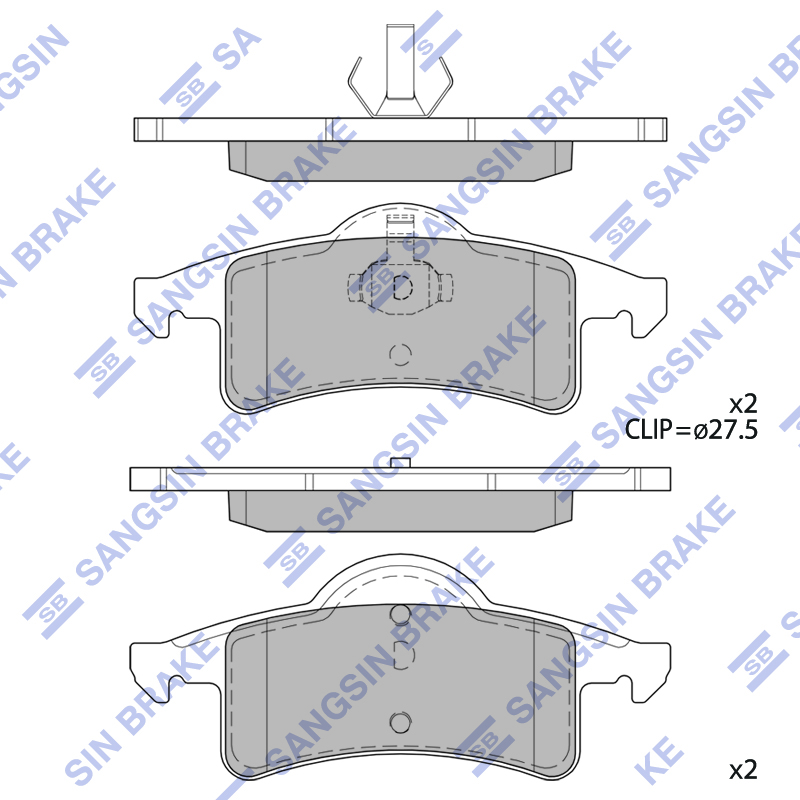 Задние тормозные колодки Sangsin SP2180