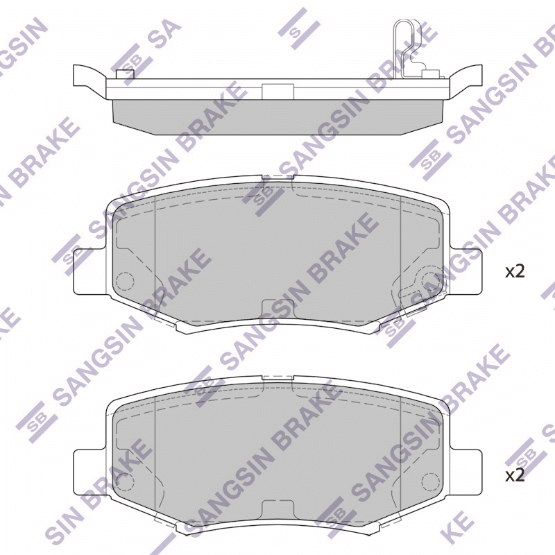 Задние тормозные колодки Sangsin SP2186