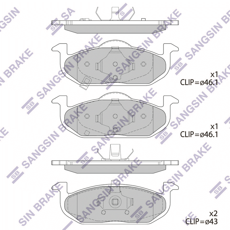 Передние тормозные колодки Sangsin SP2205