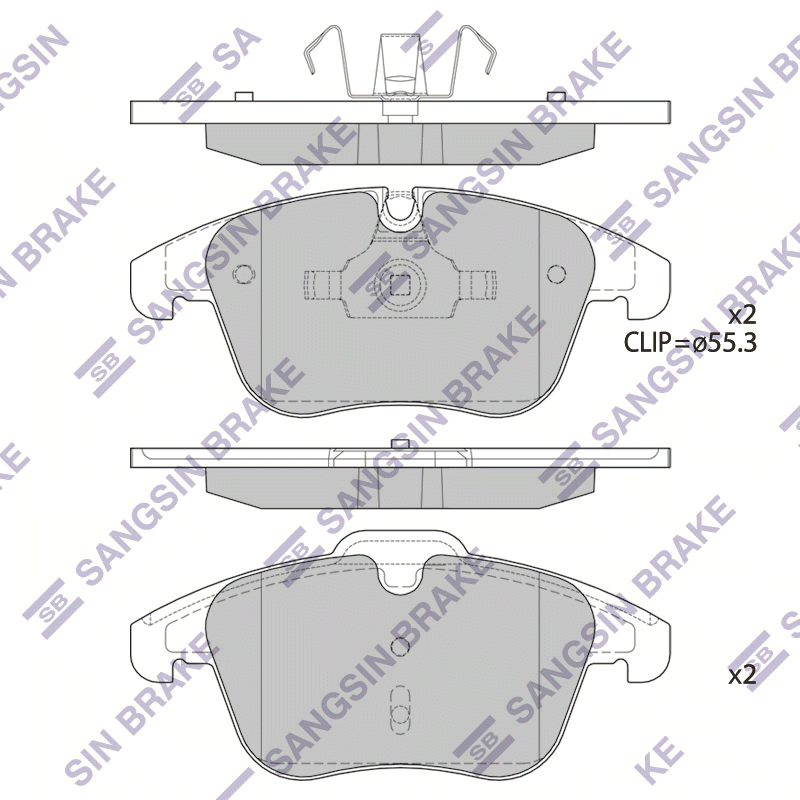 Передние тормозные колодки Sangsin SP2207