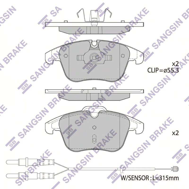 Передние тормозные колодки Sangsin SP2207A