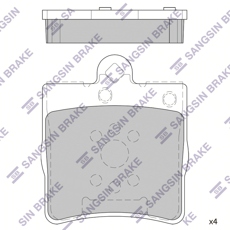 Задние тормозные колодки Sangsin SP2208