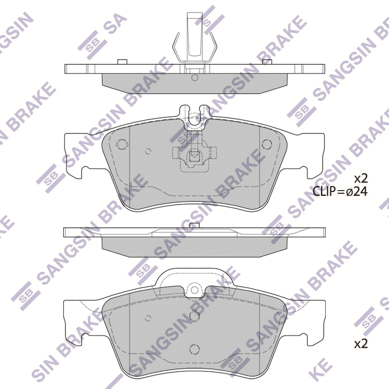 Задние тормозные колодки Sangsin SP2209
