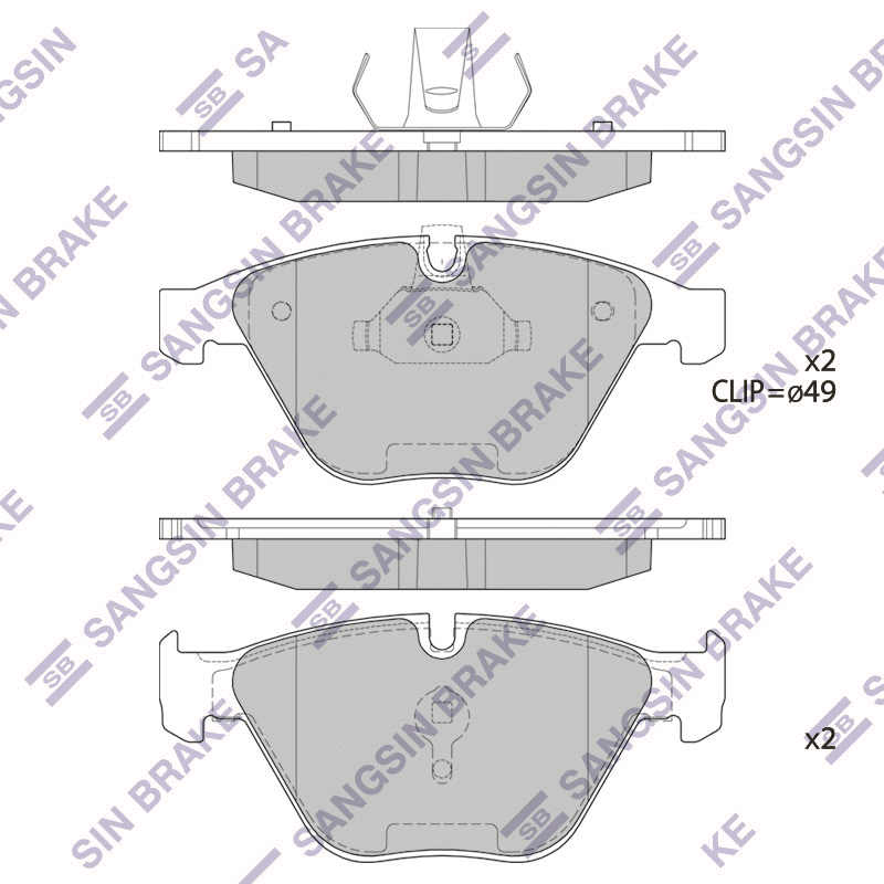 Передние тормозные колодки Sangsin SP2210