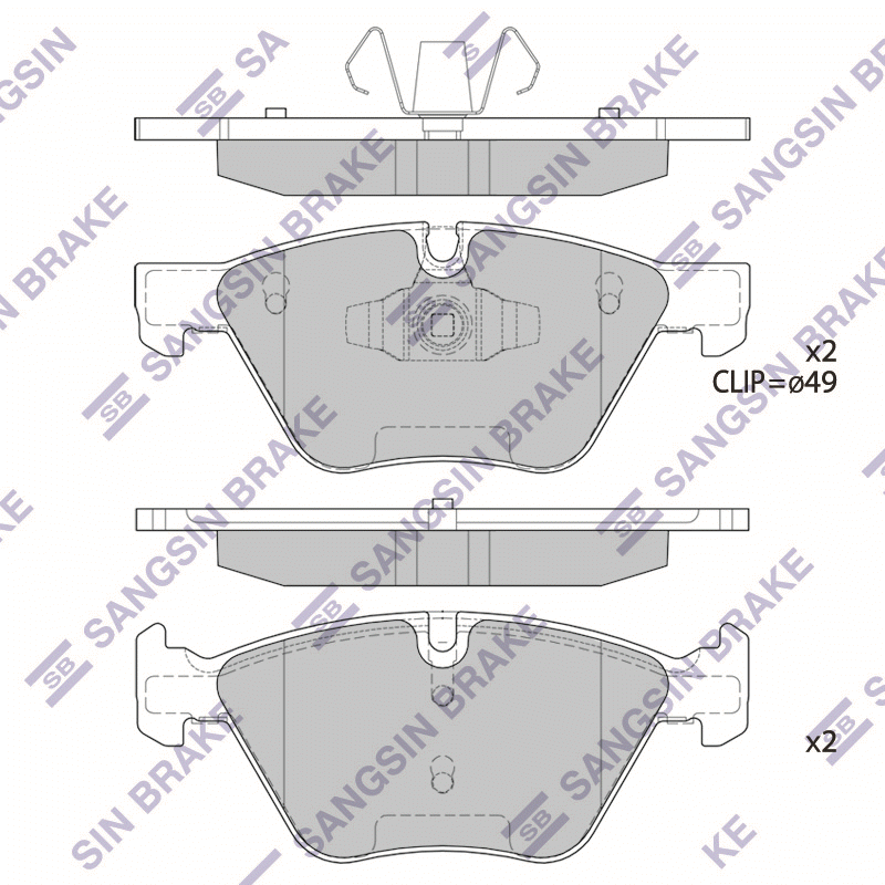 Передние тормозные колодки Sangsin SP2214