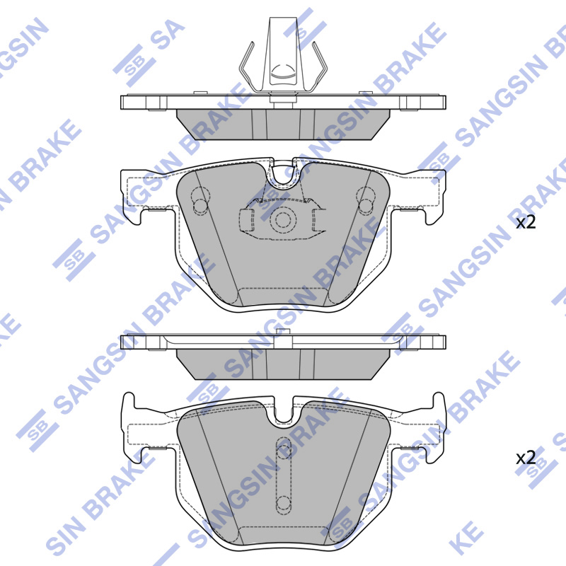 Задние тормозные колодки Sangsin SP2215