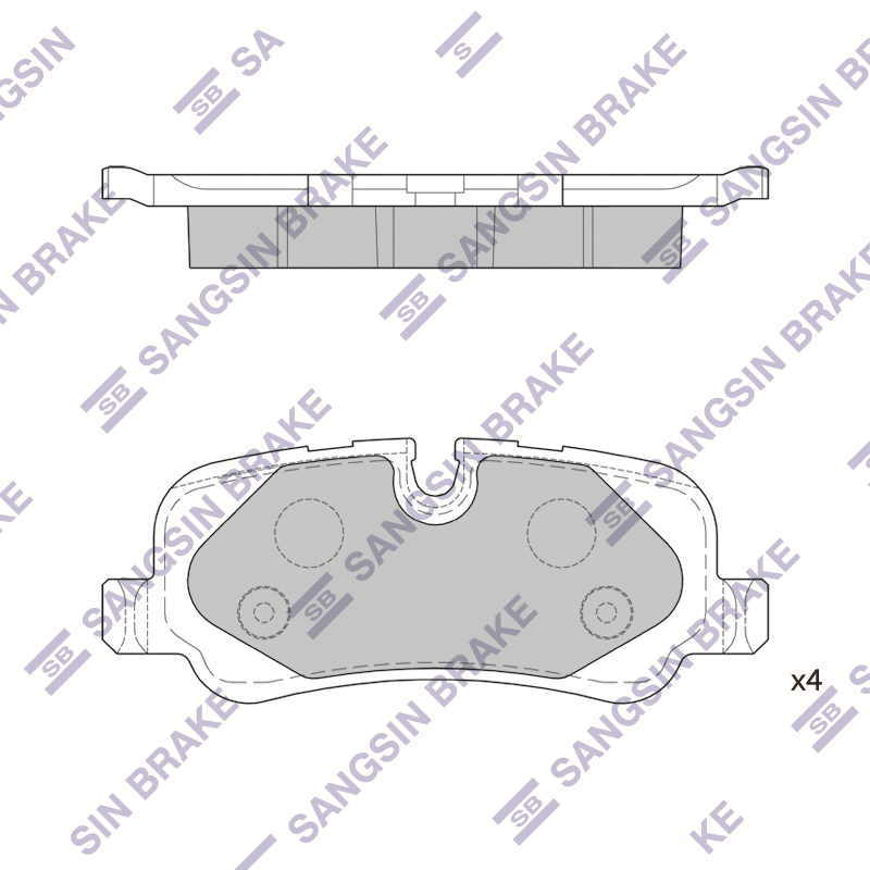Задние тормозные колодки Sangsin SP2240