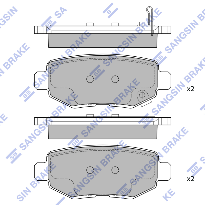 Задние тормозные колодки Sangsin SP2242