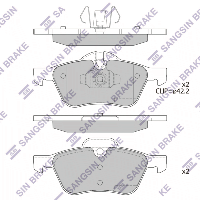 Передние тормозные колодки Sangsin SP2243