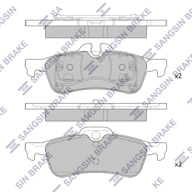 Передние тормозные колодки Sangsin SP2244