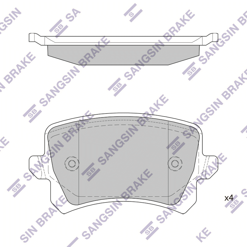 Задние тормозные колодки Sangsin SP2263