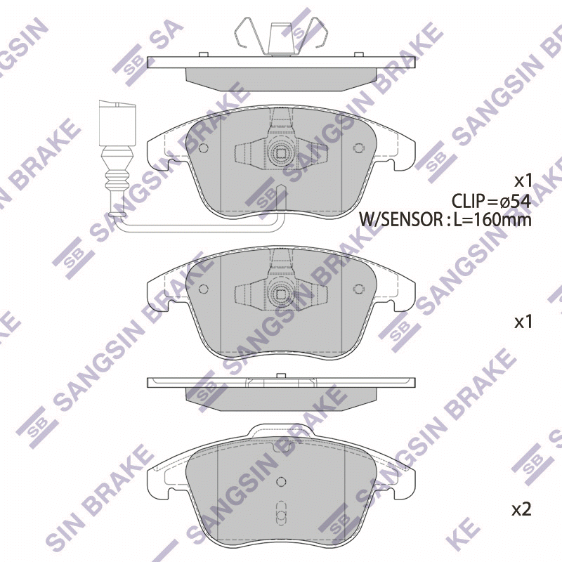 Передние тормозные колодки Sangsin SP2264