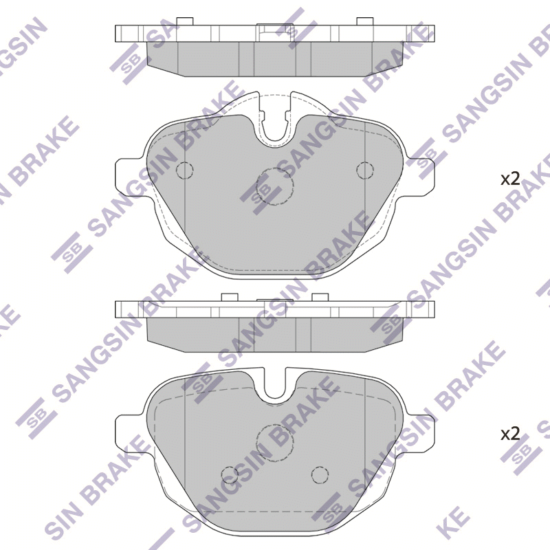 Задние тормозные колодки Sangsin SP2275