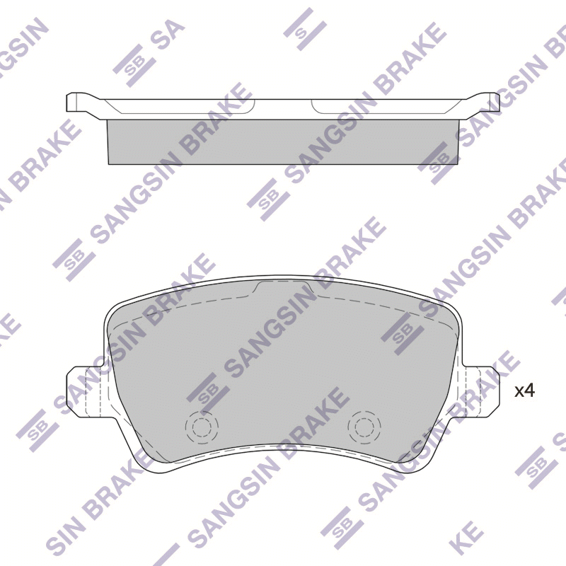 Задние тормозные колодки Sangsin SP2286